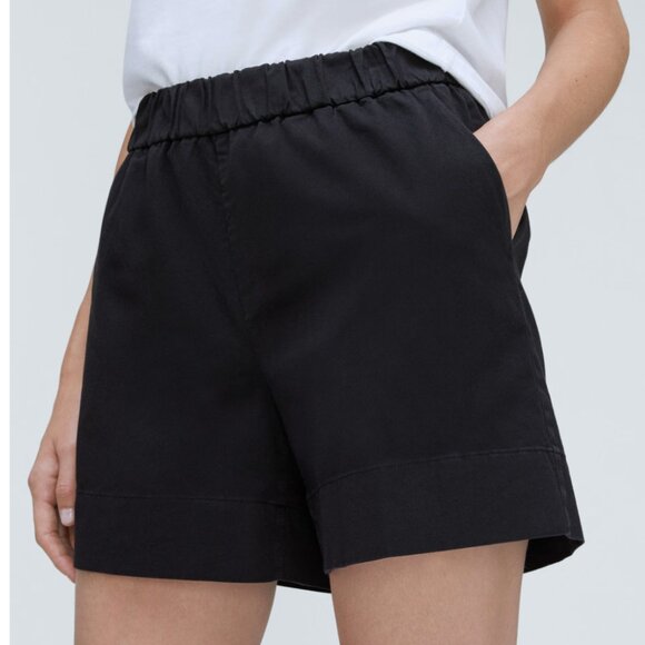 Everlane The Easy Short Black Pull-on Cotton Shorts Small NWT Elastic Waistband - Picture 6 of 6